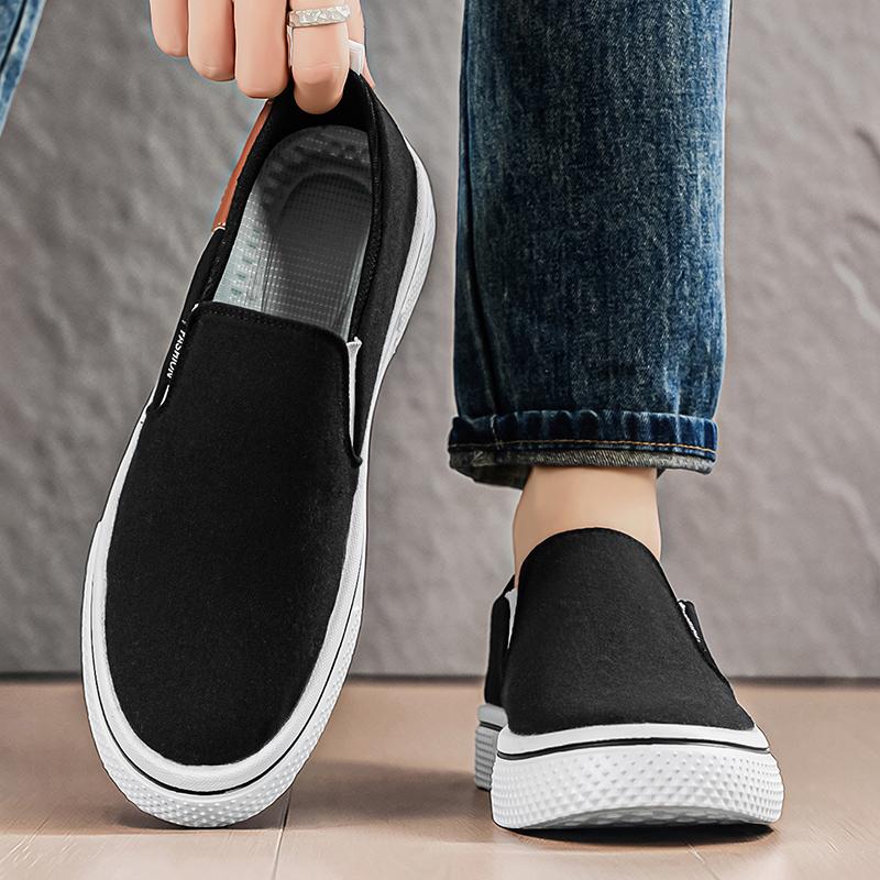 Men 's Casual Four Seasons Fashion Canvas Skateboarding  Students Comfortable Sneakers Boys Trending Soft Sole Breathable Shoes
