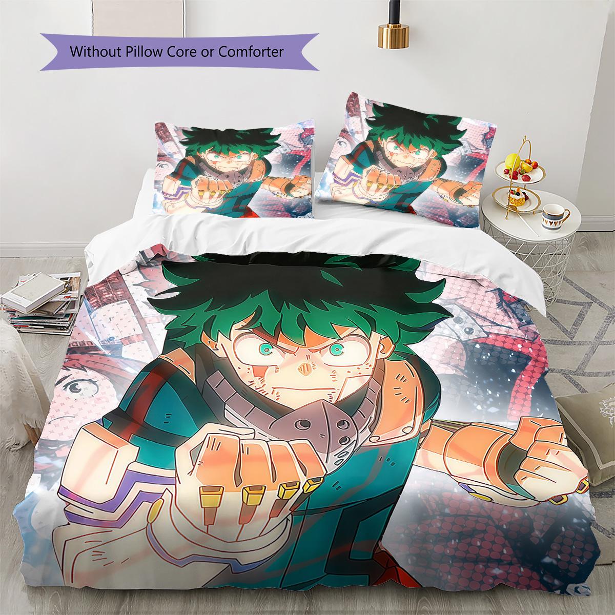 

My Hero Academia Izuku Midoriya Bedding Set, 1 Duvet Cover & 2 Pillowcases, Cozy Bedroom, Great Gift for Anime Fans 135x200cm