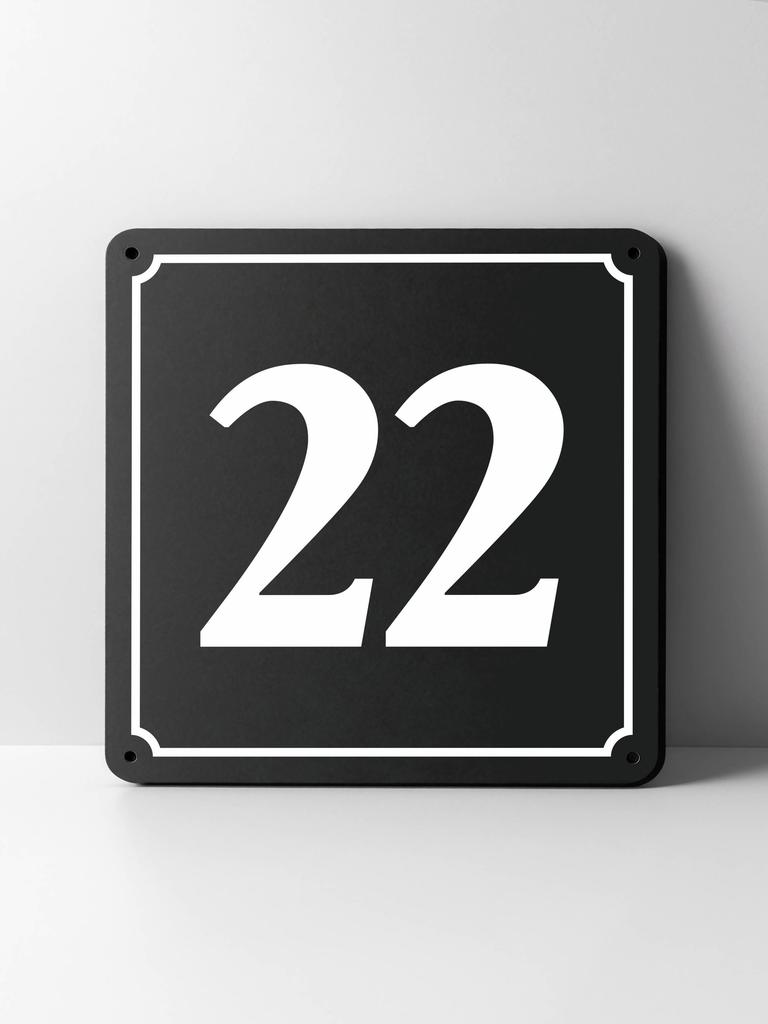 Metal House Number Sign, Black White Contrast, Outdoor Wall Decor for Home Street