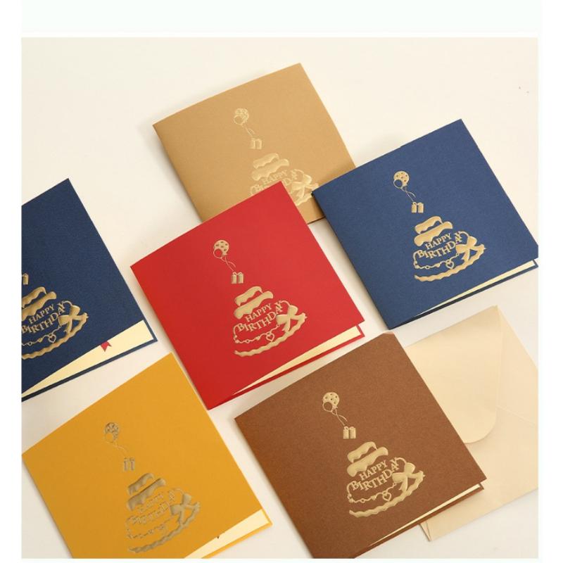 3D Unique Pop Up Birthday Card For Kids Boy Baby Shower First Birthday Party Greeting Cards Handmade Miniatures Postcard Gifts