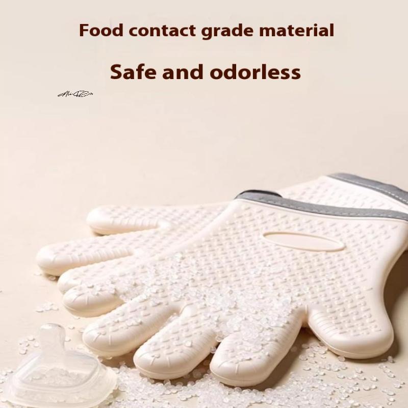 1Pc Anti-Scald Thickened Silicone Gloves Heat Resistant for Microwave Oven Baking BBQ Anti-Slip Heat Insulation Mitts
