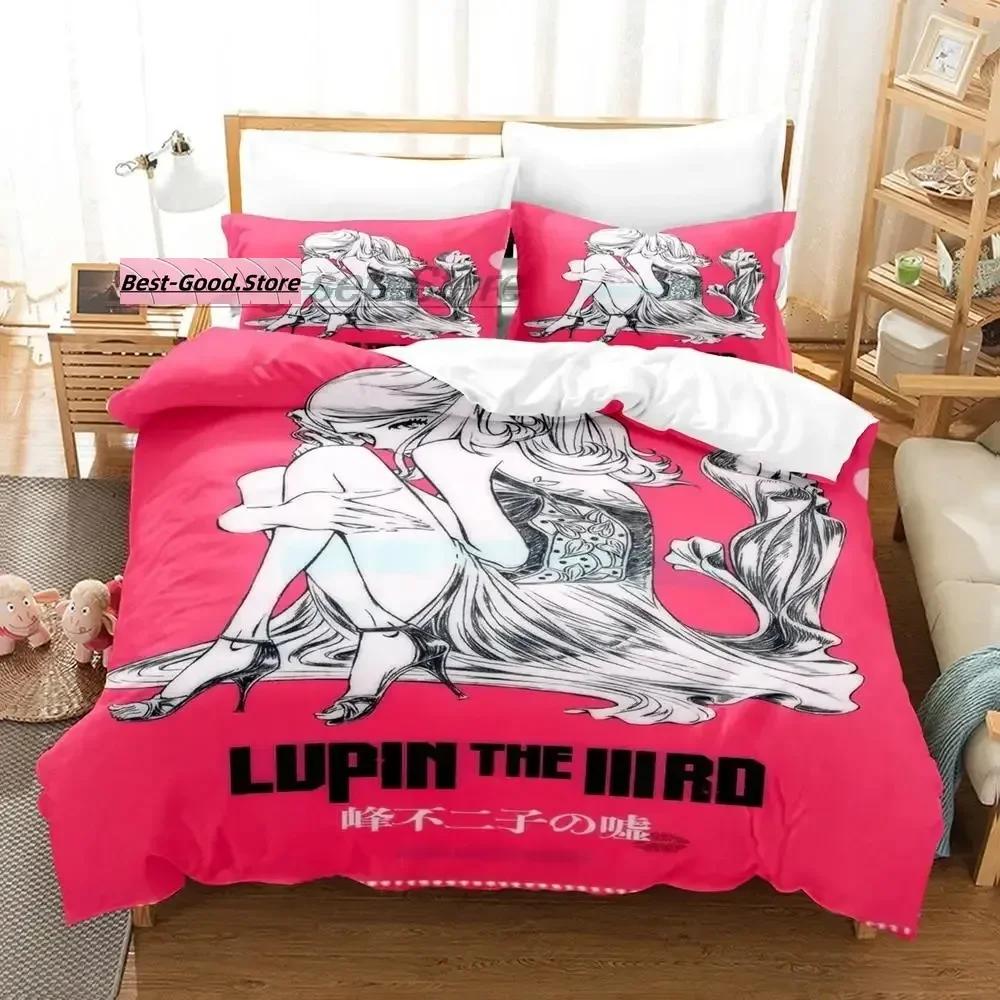 Lupin the 3rd Beding Set Single Twin Ful Quen King-Sized Dimensionsd Dimensions Bed Linen Set Aldult Kid Bedrom Duvetcover Sets 3D Print Anime