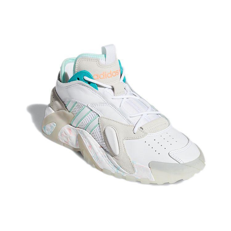 Adidas Originals Streetball Round Toe Lace-Up Durable Low-Top Basketball Shoes Women Sneaker White Gray EH2351