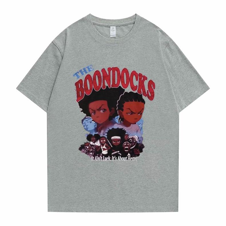 New The Boondocks Huey and Riley Print T-shirt Men Women Casual Fashion Tshirt Funny Man Cotton Tee Short Sleeve Hip Hop T Shirt