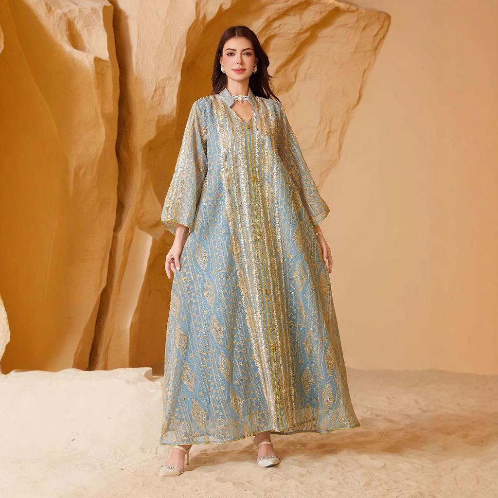 NC33 Plus Size Sequin Embroidered Evening Dress for Middle Eastern Women