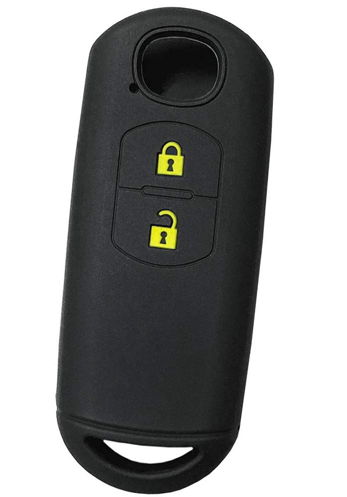 

Силиконовый чехол для смарт-ключа IKT для автомобилей Mazda, 2 кнопки, черно-желтый, CX5, CX3,