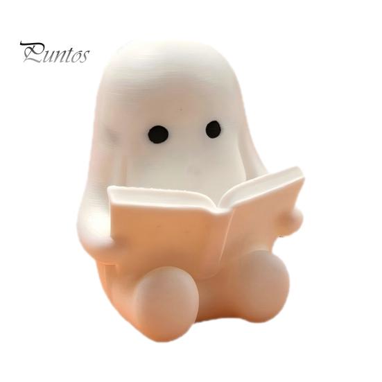Halloween Desk Decorations 3D Printed Ghost Figurine, Cute Spooky Resin Statue, Funny Desktop Tray Decorative for Scenes Decor, Tabletop Centerpiece