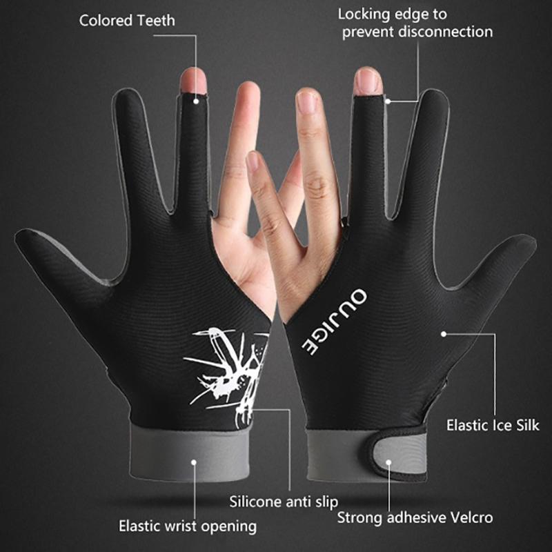 Billiards Glove Left Hand Three Finger Billiard Glove Non Slip Stickers Elasticity Billiard Training Gloves Accessories