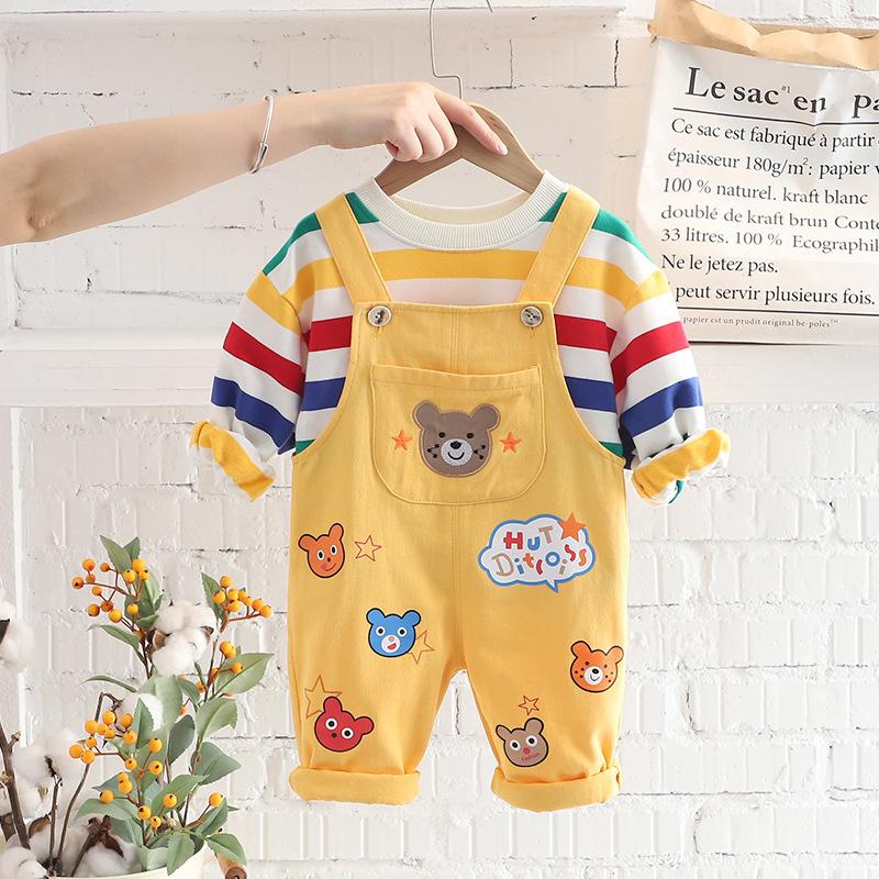 Baby Spring Clothes Boys Autumn Suit Children Girls T Shirt Overalls Set Toddler Casual Cotton Costume Kids Tracksuits