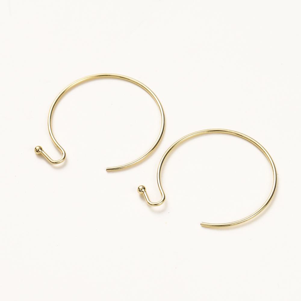 20pcs/lot 14K 18K Gold Plated Hoop Earring Hooks Ear Wire Findings For DIY Making Earrings Jewelry Accessories Wholesale