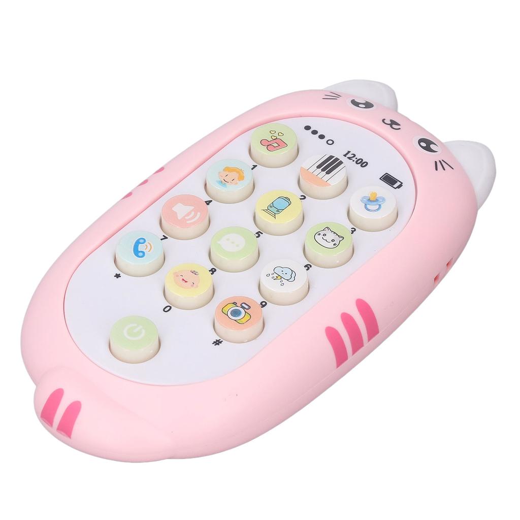 צעצוע טלפון סלולרי לתינוק טלפון נשכן עם שירים אפקט מוזיקלי מרובה אורות למתנות לילדה בת שנה בנים ורוד