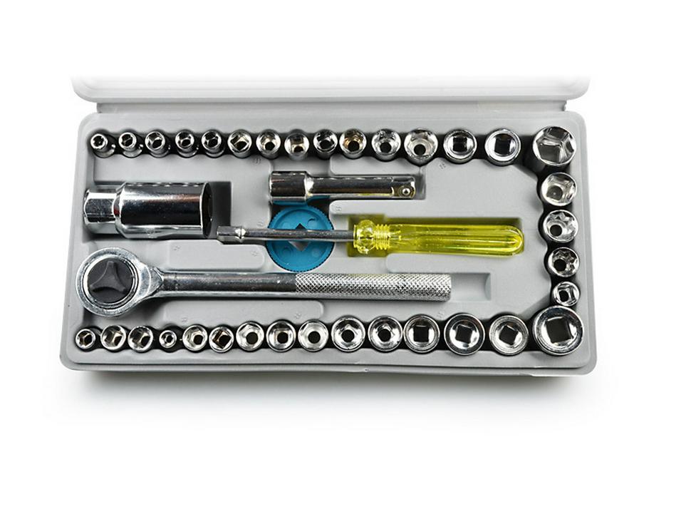 40-Piece Multi-functional Socket & Ratchet Wrench Set for Car Repair