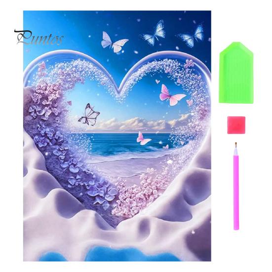 

1 комплект 5D DIY комплект алмазной живописи творческий цветок сердце бабочка узор горный хрусталь картина ремесло для домашнего декора C