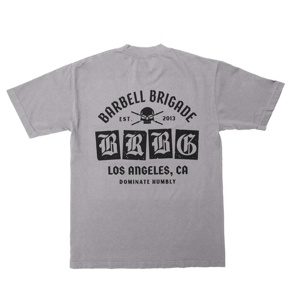 BARBELL BRIGADE New Men's T-shirts Gym Running Training Cotton Round Neck Oversized T-Shirt Fashion Men Fitness Tee Clothes Tops