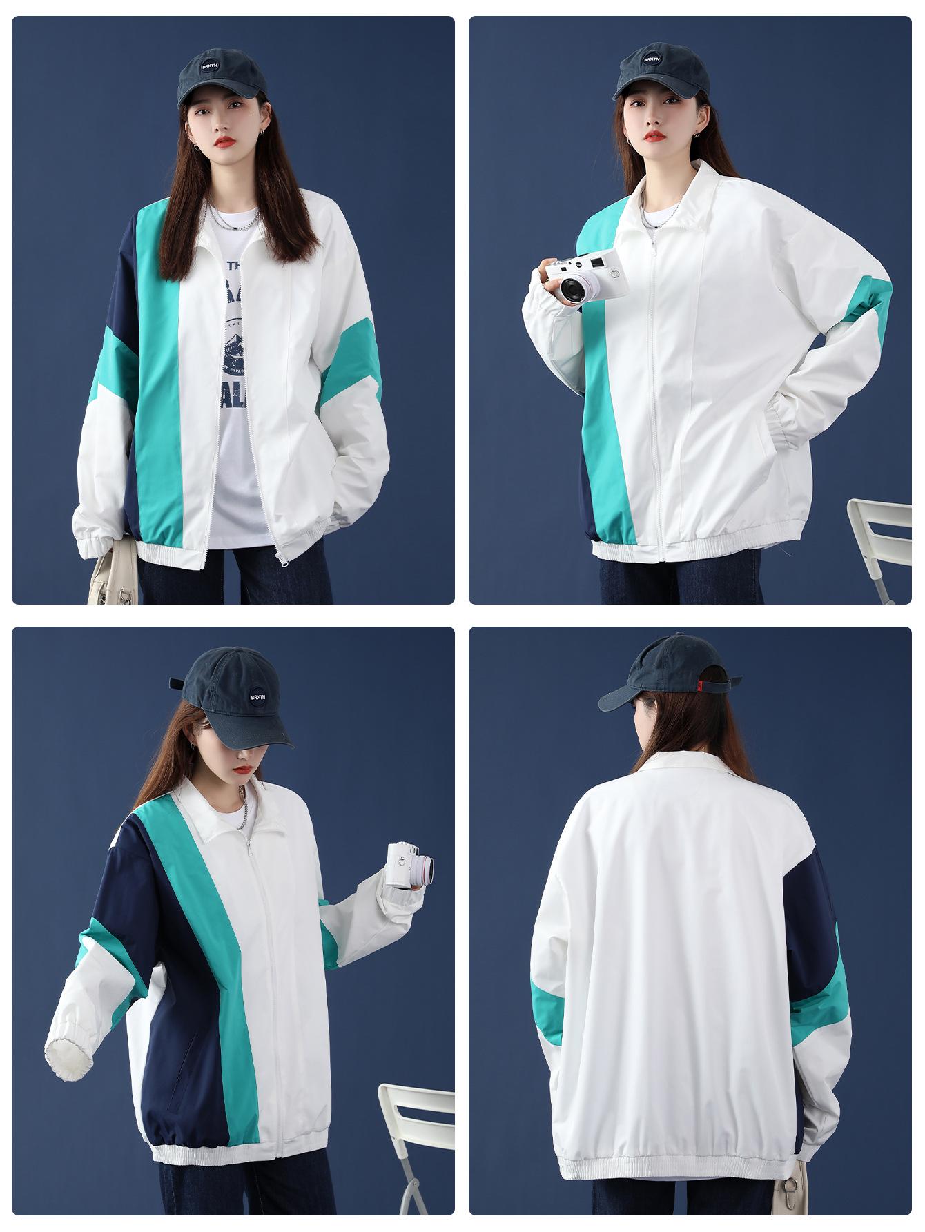 

Ретро бейсбольная куртка в американском стиле с цветными блоками: Гонконгская весенне-осенняя повседневная верхняя одежда 2XL зелёный