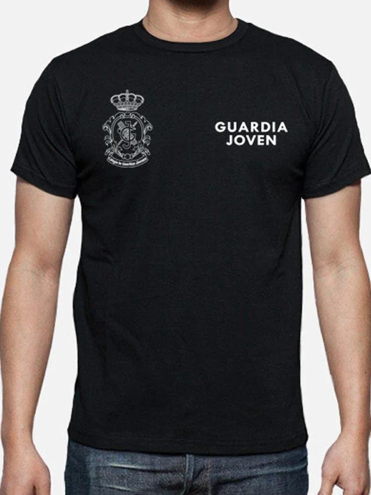 Guardia Civil Joven. Spanish Civil Guard Emblem T Shirt. Short Sleeve 100% Cotton Casual T-shirts Loose Top Size S-3XL