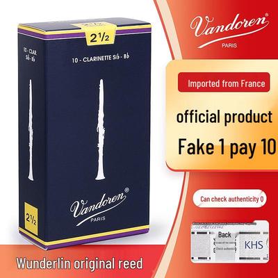 Vandoren B-flat Clarinet Reeds, Classic Blue Box, Black Clarinet Reed Clip
