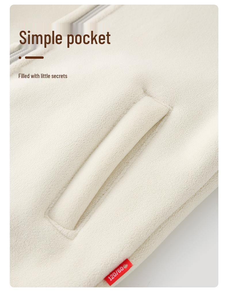 Kids' Fleece-Lined Winter Jacket: Thick, Warm Cardigan School Uniform