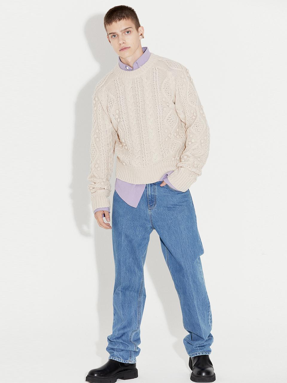 Noang Cable Knit Beige Beige/S