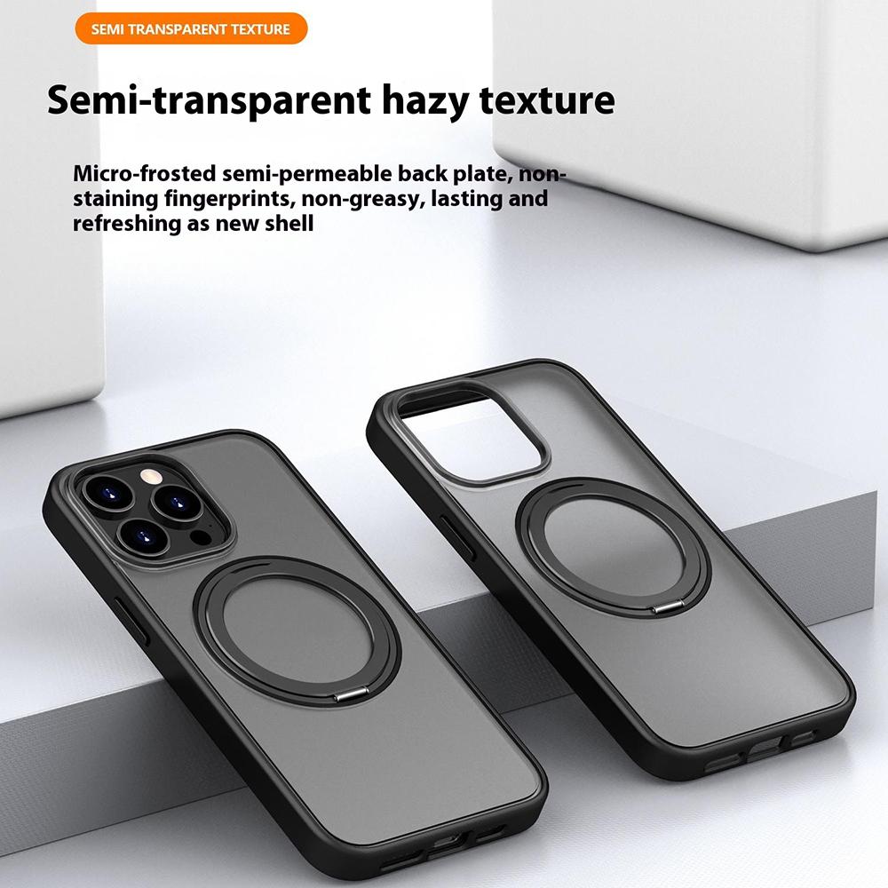 For iPhone 15 Pro Case Compatible with MagSafe PC+TPU Phone Cover Kickstand