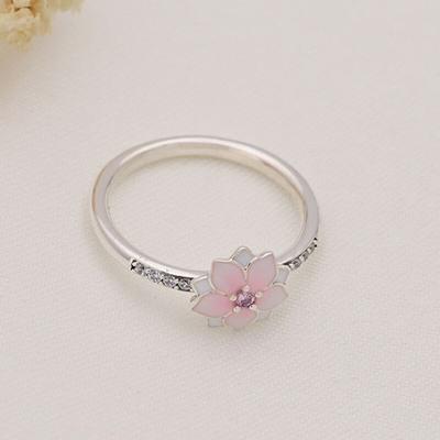 925 Sterling Silver Pan Ring Creative Magnolia Ring For Women Wedding Party Gift Fashion Jewelry