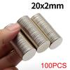 20x2mm Super Strong Round Magnet N35 NdfeB Permanent Magnetic imanes Powerful Neodymium Magnets Refrigerator Magnet