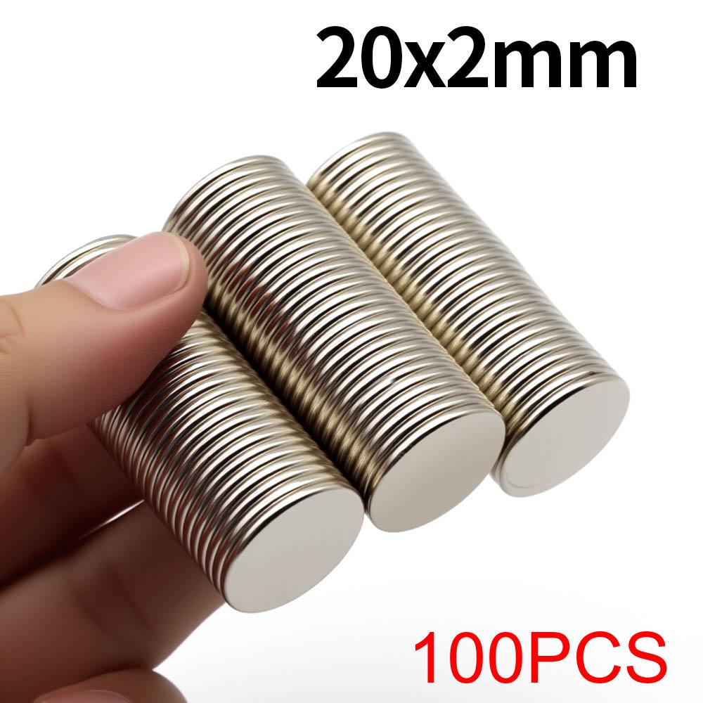 20x2mm Super Strong Round Magnet N35 NdfeB Permanent Magnetic imanes Powerful Neodymium Magnets Refrigerator Magnet