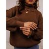 Turtleneck sweater women's knitted loose new turtleneck thickened autumn and winter solid color casual sweater