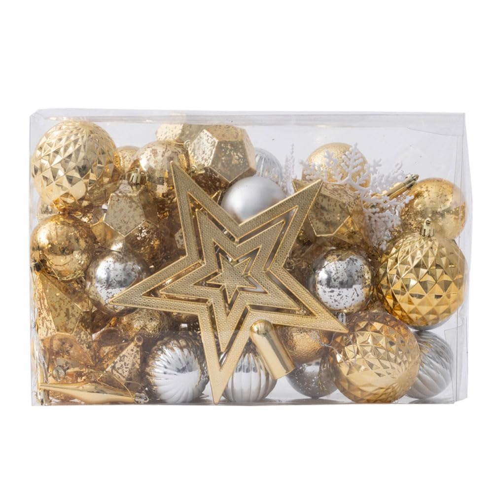 

Set of 60 Christmas Ornaments Ornaments Made in Decorative Dull 6cm and Large [Distressed Korea] Ornaments, Balls, 8cm, Distressed, Stylish, золотой