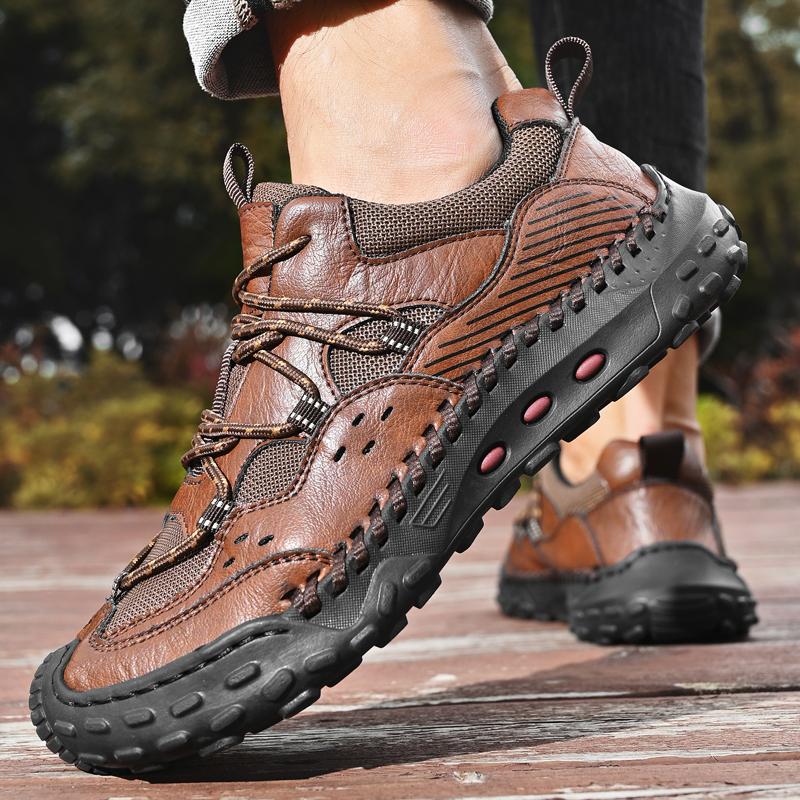 Retro Style Male Casual Shoes Handmade Fashion Sneakers Breathable Leisure Men's Treking Footwear Non-slip Hiking Shoes New Trainers