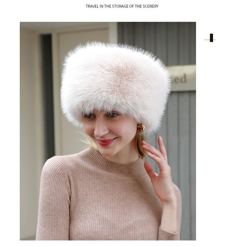 Mao Hat, Winter, Warm, Thick, Plush, Empty Top Hat, Solid Color Headband