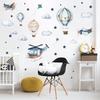 Cartoon Airplanes Hot Air Balloon Clouds Wall Stickers for Children's Room Kids Room Baby Boy Room Wall Decals Nursery Stickers