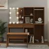 Ensemble de coiffeuse avec LED Chêne marron Bois d ingénierie