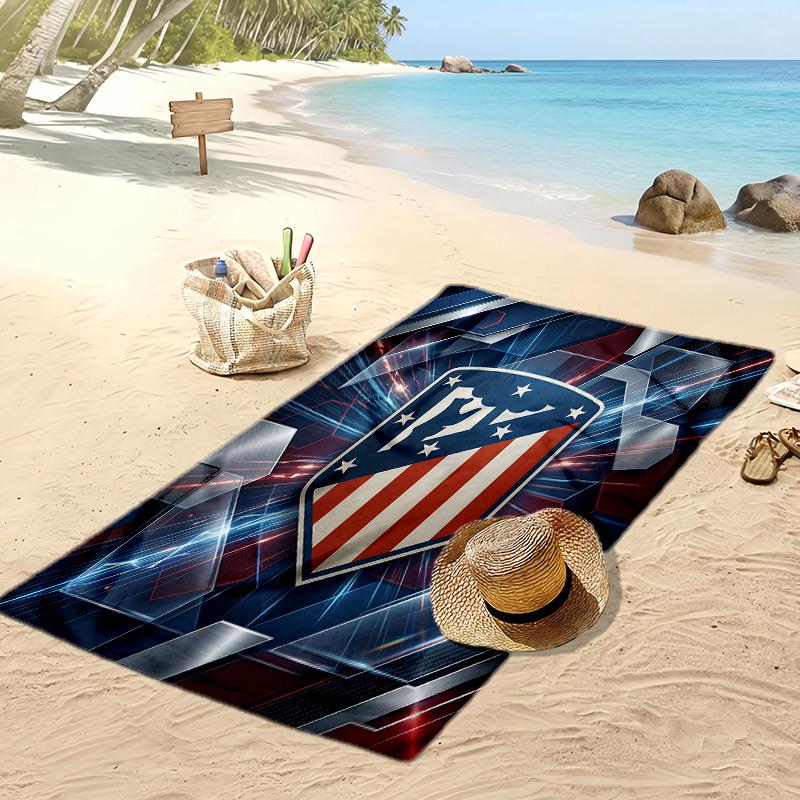 Toalla de Playa Estampada del Atlético de Madrid Secado Rápido Suave Portátil Grande Rectangular Manta de Playa para Viajes Piscina