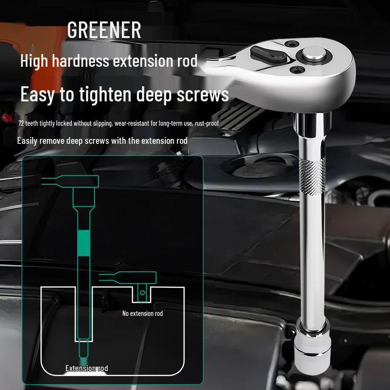 Multifunctional Car Repair Tool Set with Ratchet Socket Wrench