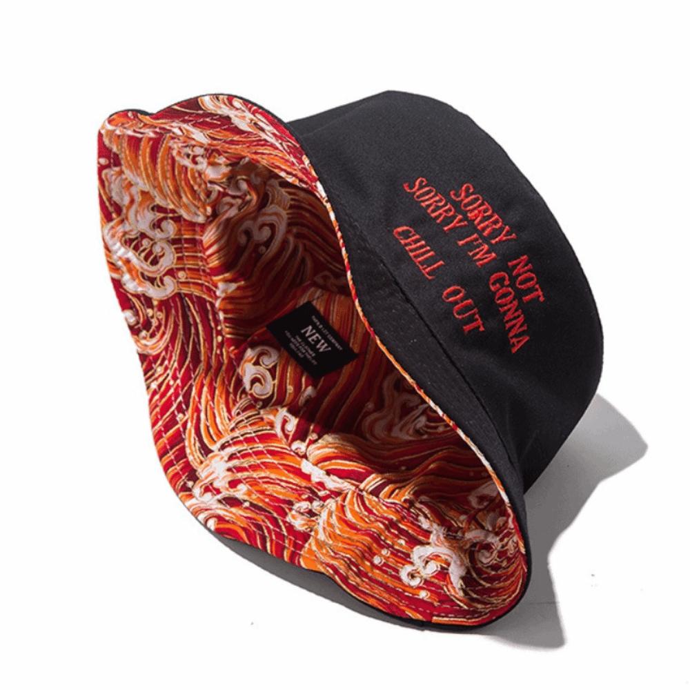 Trendy Packable Reversible Bucket Hat Sea Waves Pattern Lightweight Sun Hat Uv Protection Durable Beach Cap For Men Women