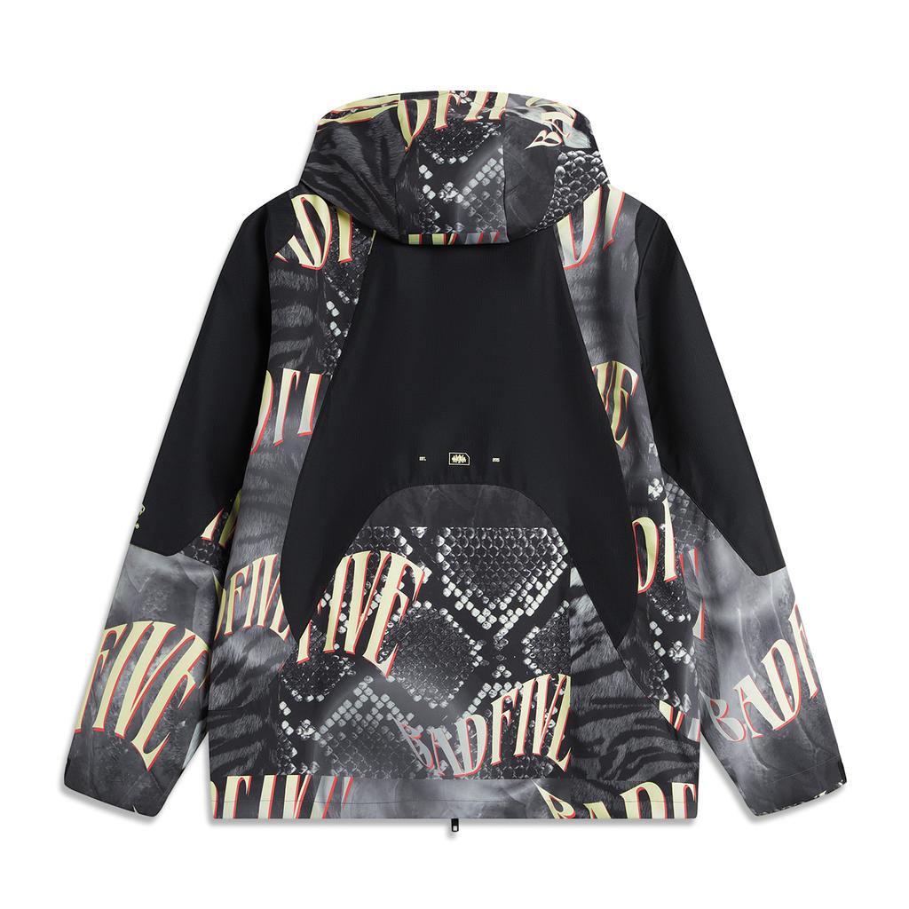 Li Ning Bad Five Seria Koszykarska Kurtka Przeciwwiatrowa Męska Odzież Zewnętrzna Czarna AFDU065-4