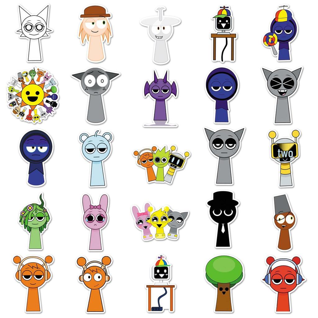 50 Sheets Rhythm Box DIY Cartoon Stickers – Fun & Creative Personality Decor for Diaries