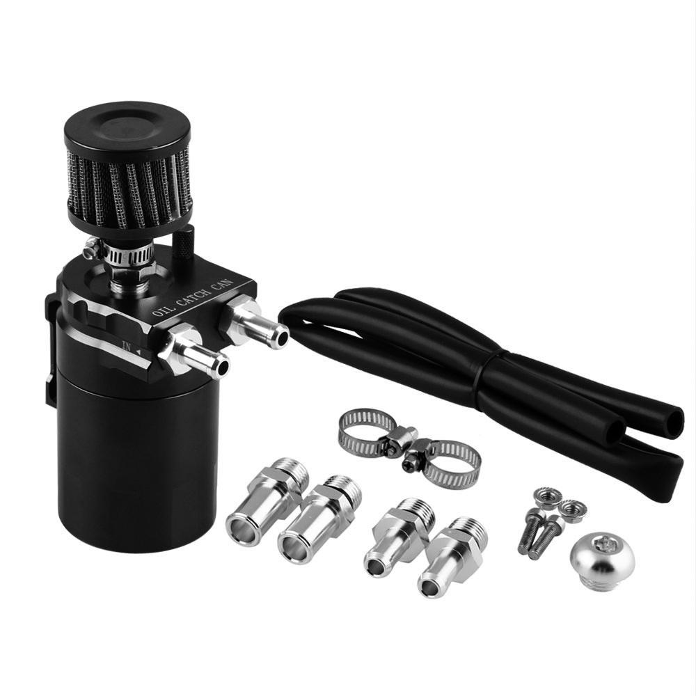 JIANWEI Universal Engine Oil Separator Catch Can - Mini Reservoir Tank To Filter Crankcase Impurities