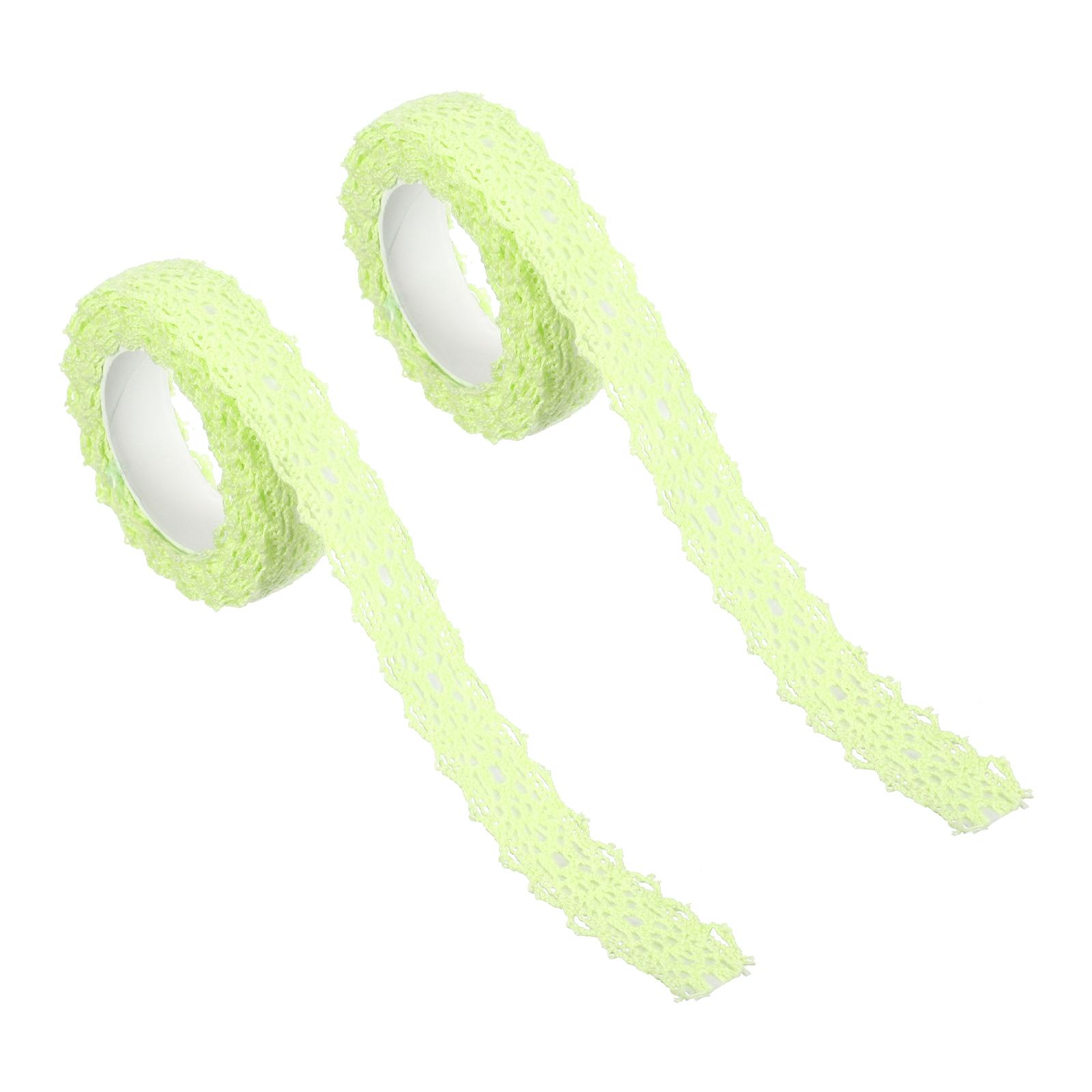 

2pcs Self-Adhesive Lace Tape Lace Ribbon Cotton Washi Trim Stickers Masking for Craft Scrapbooking DIY Card 0.7 Wide 2 Yards 2 Yards светло-зеленый