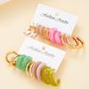 European and American Colorful Earring Sets for Women Vintage Geometric C-Shaped Resin Hoop Earrings Fashion Jewelry Gifts 2026