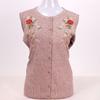 Women's Round Neck Embroidered Knit Cardigan Spring Autumn Rhinestone Loose-Fit Cardigan Sweater