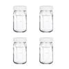 Pacote com 4 Potes de Vidro para Salada de 32 Oz com Recipiente para Molho Embutido e Marcações de Escala Potes Mason Jars Separação Úmido e Seco Copo à Prova de Vazamentos para Aveia