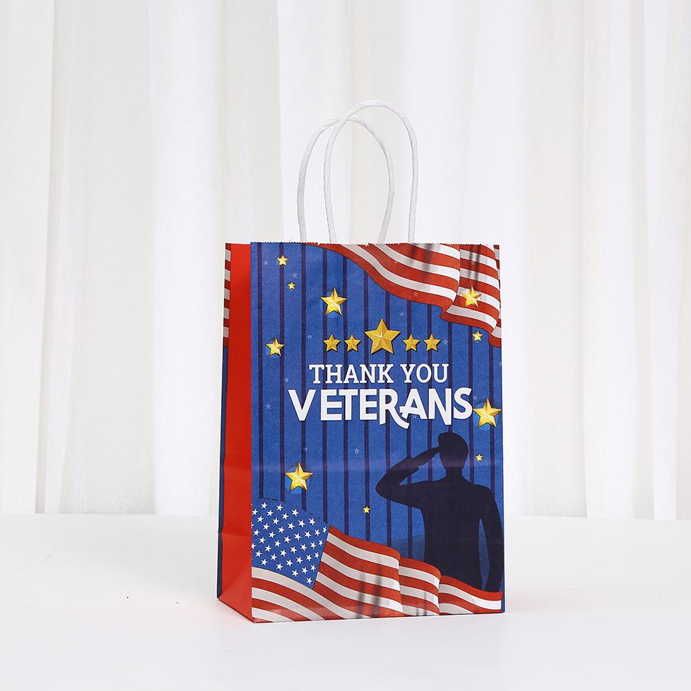 12/30pcs Patriotic Paper Tote Bags Thank You Veterans Gift Bags for Parades Donations Fundraisers Markets Return Gifts