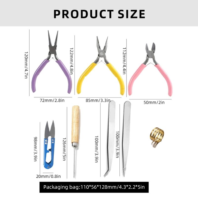 8Pcs Jewelry Needle Nose Pliers Side Cutter Jewellery Pliers Wire Cutter Round Nose Pliers Set Jewellery Making Tool