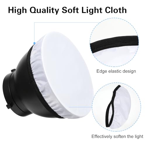 7"/18cm Light Diffuser Soft Diffuser Lamp Cover White Lamp Screen Diffuser Excellent for Studio Strobe Reflectors Video Recording 4 Pieces