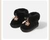 Toddler Girls' Plush Outdoor Leather Boots with Velvet Lining - Winter 2025