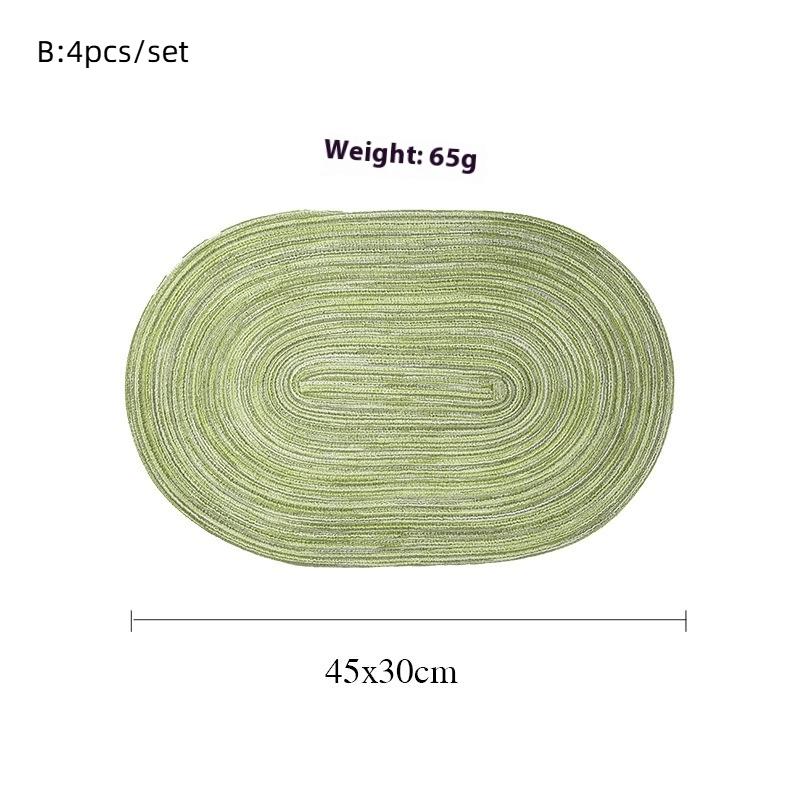 4Pcs/Set Braided Placematwashable Pp Heat Resistant Table Place Mat For Kitchen Xmas Dining Table Party Decor