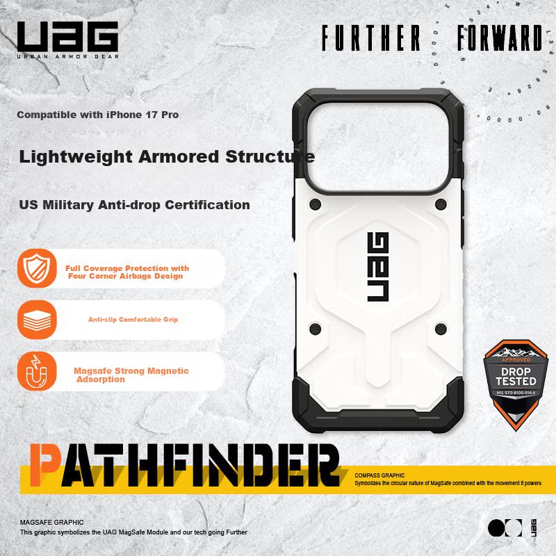 UAG iPhone 17 Pro Case Apple 17 Pro Case Anti-drop Full Coverage Anti-fingerprint Magnetic Adsorption Protective Case Adventure White]