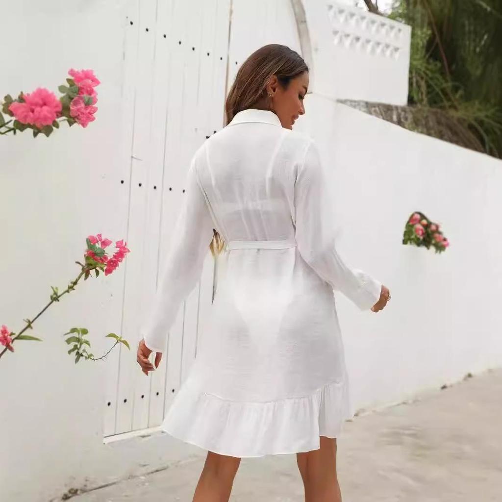 Bamboo Cotton Beach Bikini Cover-up Shirt with Sun Protection